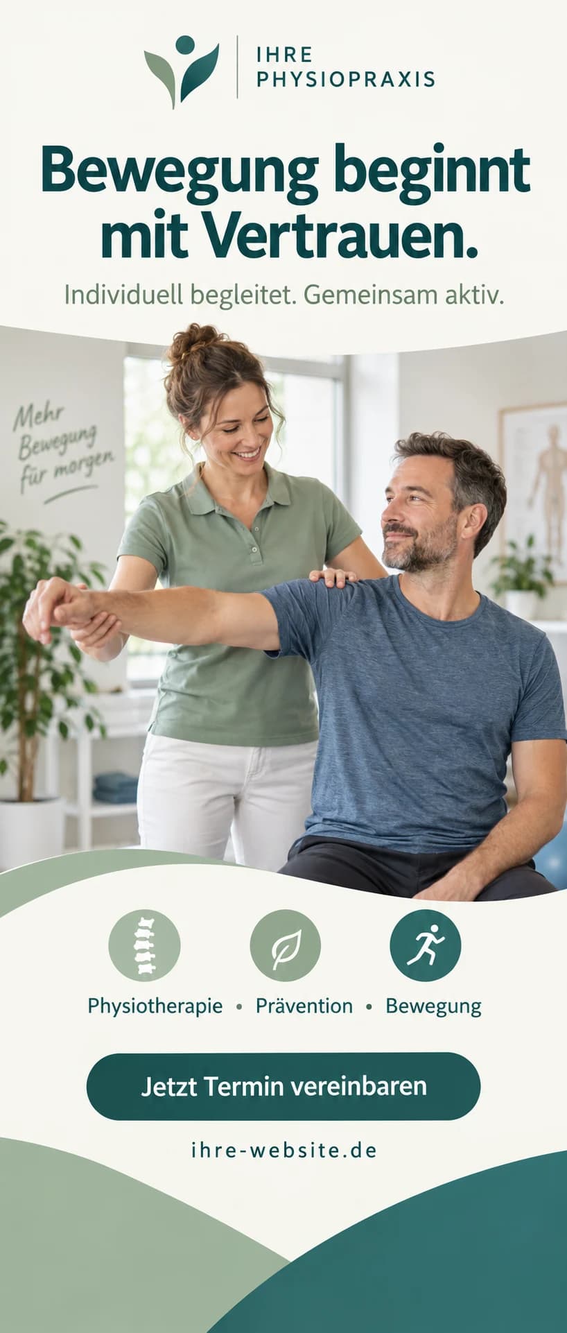 Bewegung beginnt mit Vertrauen. – Designentwurf für Physiotherapie