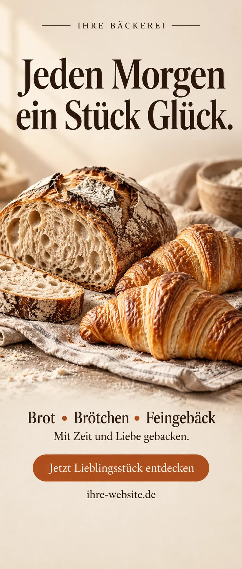 Jeden Morgen ein Stück Glück. – Designentwurf für Bäckerei