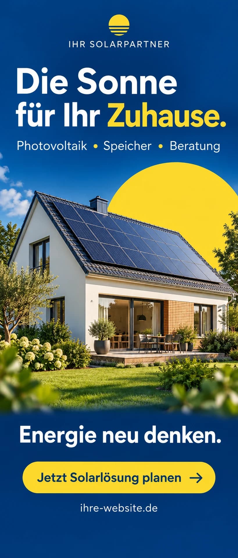 Die Sonne für Ihr Zuhause. – Designentwurf für Photovoltaik