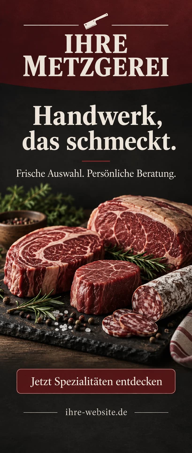 Handwerk, das schmeckt. – Designentwurf für Metzgerei