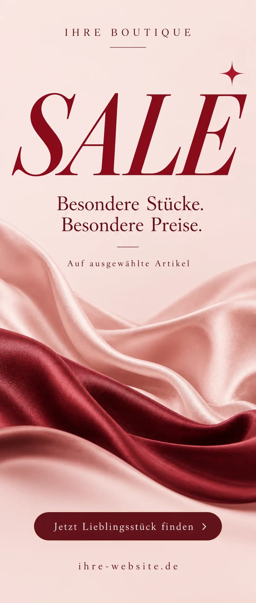 Sale – Boutique Rosé – Designentwurf für Rabatt & Sale