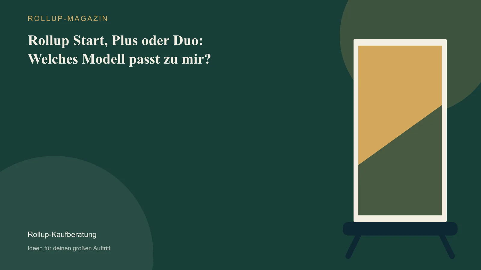 Rollup Start, Plus oder Duo: Welches Modell passt zu mir? – Illustration eines Rollups im Innenraum