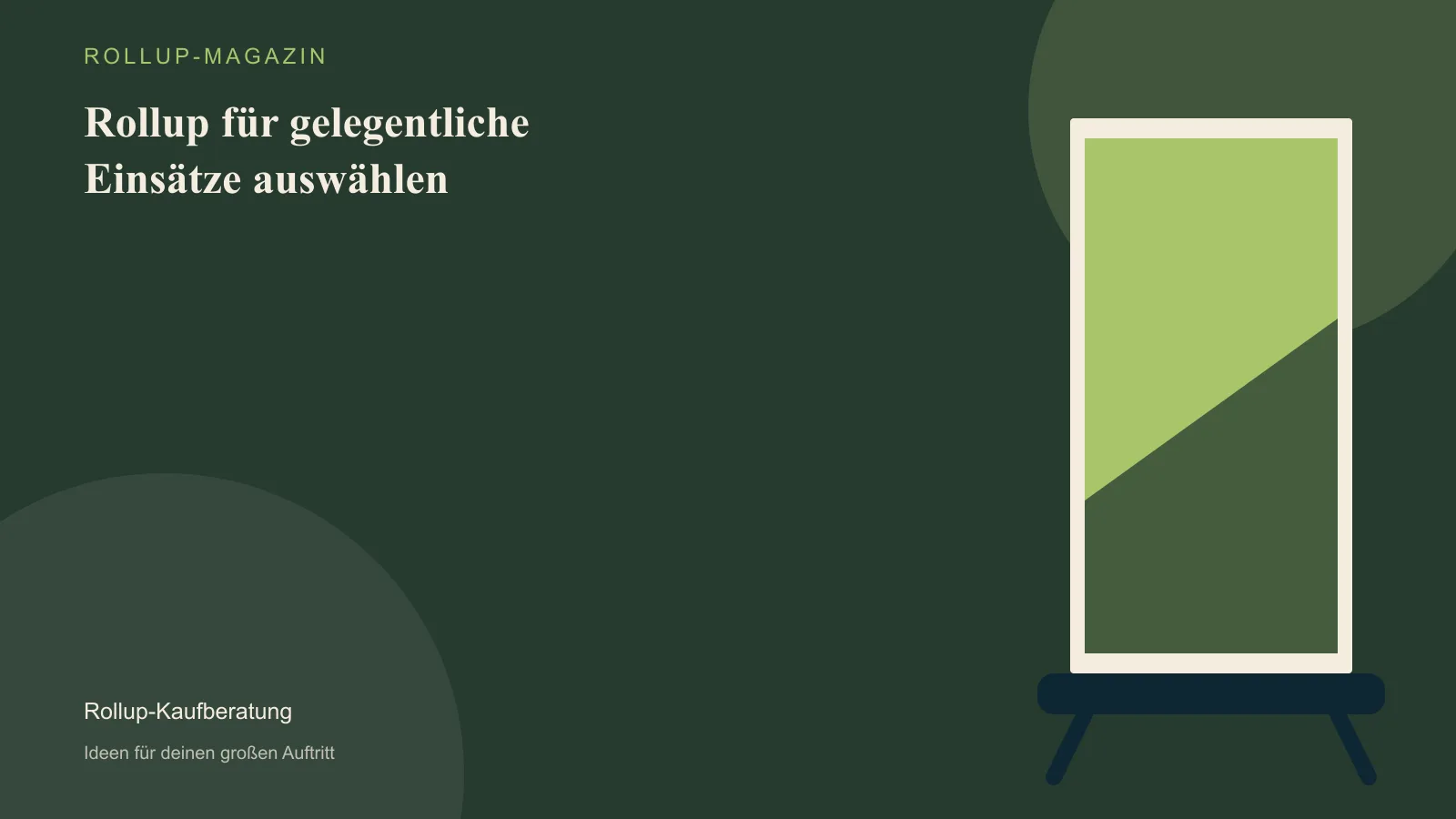 Rollup für gelegentliche Einsätze auswählen – Illustration eines Rollups im Innenraum